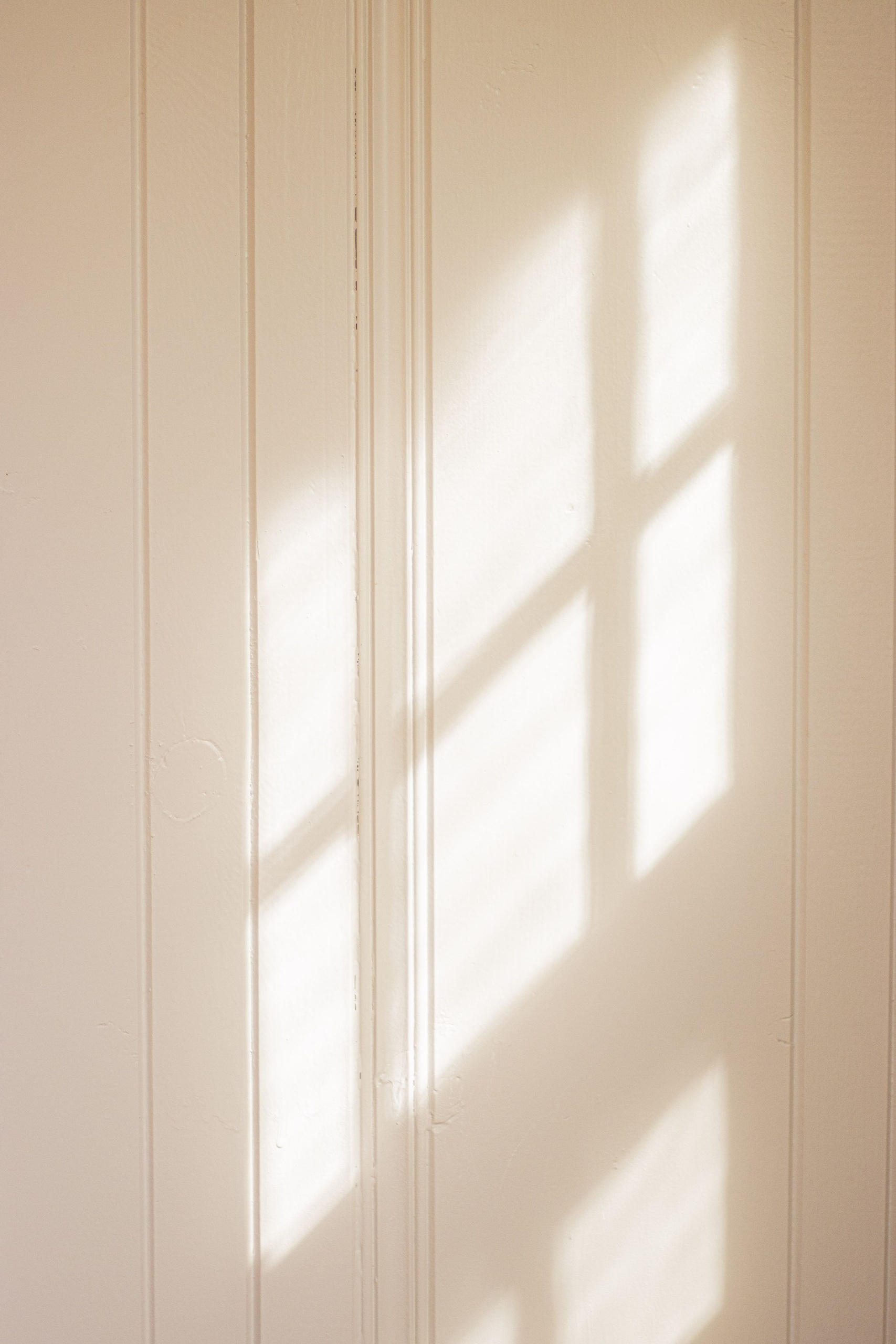 Sunlit Window Shadows on Panel Wall